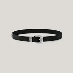 루이비통 LV 웨스턴(LV Western) 루프 블랙 메탈 팔라듐 25mm 벨트