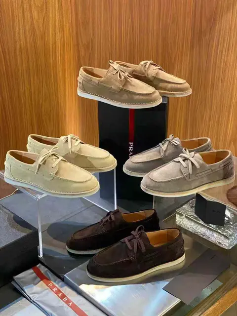 프라다 프라다 2025 블리치드 스웨이드 로퍼 구두 신발 명품 - 명품하우스