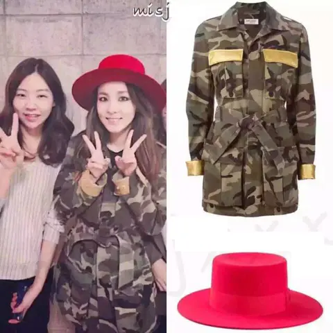 입생로랑 생로랑 카모 롱 야상 산다라 박 착용 명품 - 명품하우스