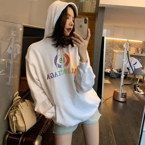 발렌시아가 발렌시아가 로고 프린팅 후디 티셔츠 20073138 명품 - 명품하우스