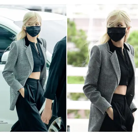 입생로랑 생로랑 벨벳 칼라 디테일 하운드 투스 블레이저 21111638 명품 - 명품하우스