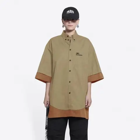 발렌시아가 발렌시아가 남/여 포켓 자수로고 오버핏 셔츠 22051045 명품 - 명품하우스