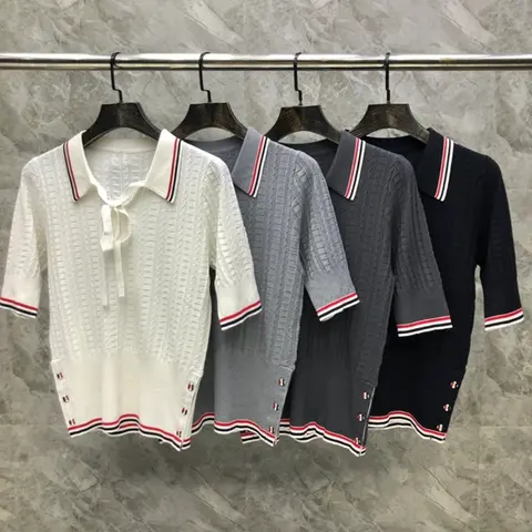 톰 브라운 톰브라운 니트 카라 티셔츠 22051841 명품 - 명품하우스