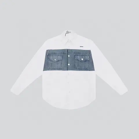 발렌시아가 발렌시아가 남/여 데님 배색 셔츠 23040747 명품 - 명품하우스