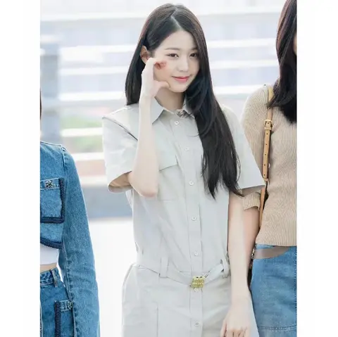 미우미우 미우미우 파나마 벨트 코튼 라임스톤 원피스 23052137 명품 - 명품하우스