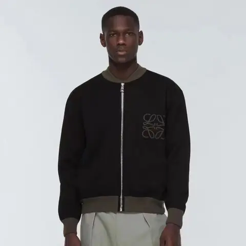 로에베 로에베 Anagram Leather Patch Bomber Jacket Black 명품 - 명품하우스