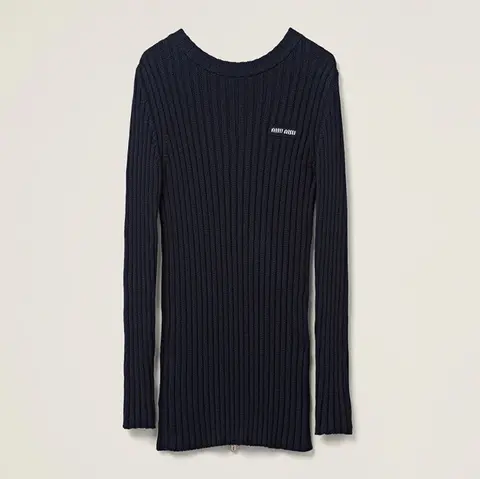 미우미우 미우미우 코튼 니트 Cotton knit mini dress MML776 128V F0008 S 231 명품 - 명품하우스