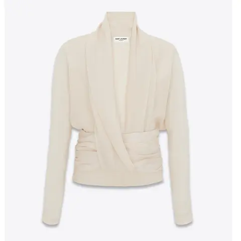 입생로랑 생로랑 draped blouse in twill 750802Y1H769672 명품 - 명품하우스