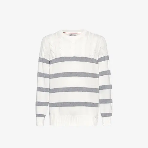 브루넬로 쿠치넬리 브루넬로 쿠치넬리 Striped Cotton Sweater Multicoloured 24031533 명품 - 명품하우스