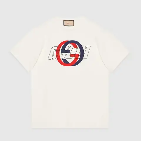 구찌 구찌 코튼 저지 프린트 티셔츠 Cotton jersey printed T shirt 771758 XJF7C 9095 명품 - 명품하우스
