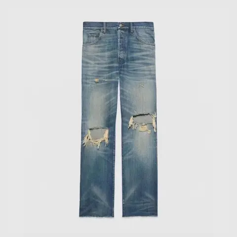 구찌 구찌 HA HA HA stone washed denim pant in blue 명품 - 명품하우스