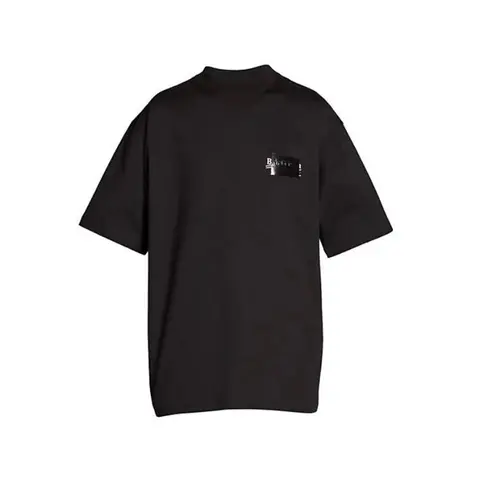 발렌시아가 발렌시아가 남/여 개퍼 티셔츠 라지 핏 블랙 641675TNVG11089 명품 - 명품하우스