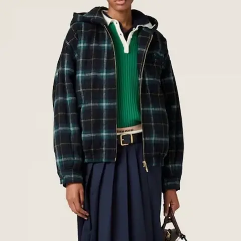 미우미우 후디 자켓 Plaid hoodie jacket ML1011 16DN F0008 S OOO 명품 - 명품하우스