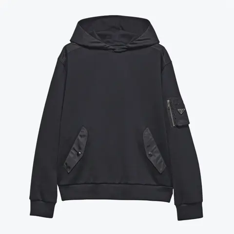 프라다 프라다 리나일론 후디 Cotton Fleece and Re Nylon Hoodie 000000000007740010 명품 - 명품하우스