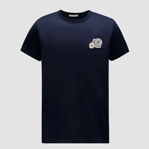 몽클레어 몽클레어 Double Logo Patch Cotton T Shirt K10918C000768390Y773 명품 - 명품하우스
