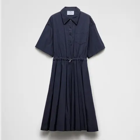 프라다 프라다 Short sleeved technical pongé dress 230731 16NA F0008 S OOO 명품 - 명품하우스