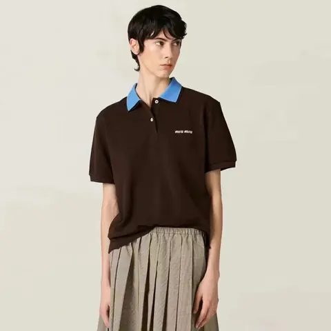 미우미우 미우미우 Cotton piqué polo shirt MJN535 17P8 F04NH S OOO 명품 - 명품하우스