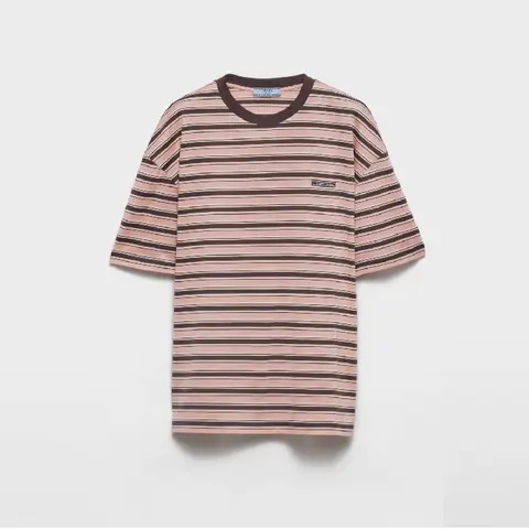 프라다 프라다 Striped lisle cotton T shirt 25060330 명품 - 명품하우스