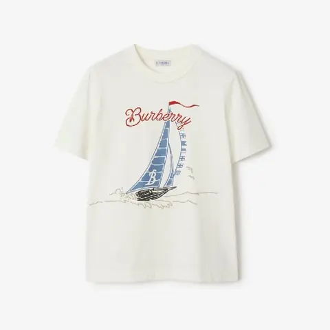 버버리 버버리 Sailboat print cotton T shirt 25060332 명품 - 명품하우스