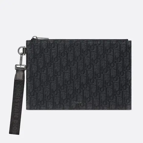 디올 디올 Dior Oblique A5 파우치 블랙 자카드 2ESCA548YSE H03E 명품 - 명품하우스