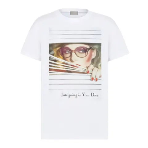 디올 디올 Heritage 프린트 레귤러 핏 티셔츠 블랙 593J668K0677 명품 - 명품하우스