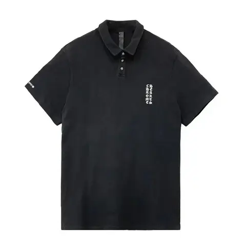 크롬하츠 크롬하츠 Chrome Hearts Waffle Embroidered Script Silver Button Polo Tee 25070430 명품 - 명품하우스