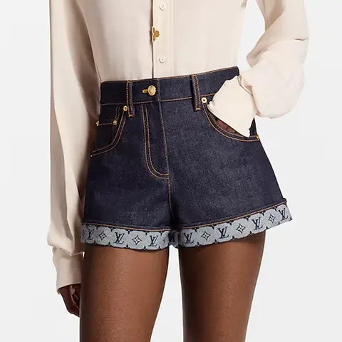 루이비통 루이비통 Cuffed Hem Denim Mini 쇼츠 1AI163 명품 - 명품하우스