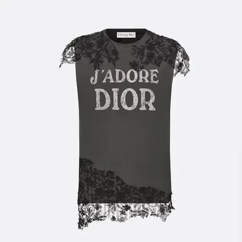 디올 올 J'Adore Dior 탱크 탑 저지 블랙 레이스 553T12B4250 X8335 명품 - 명품하우스