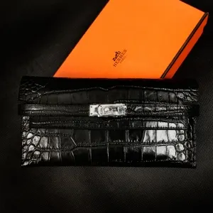 Hermès Hermes Kelly wallet H6009 Black Crocodile Patterns leather 명품 | 명품하우스