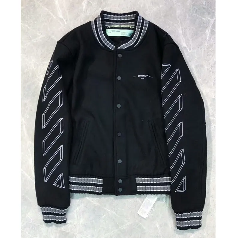 오프화이트 남녀공용 DIAG 3D LINE VARSITY 울스타디움 자켓 명품 | 명품하우스