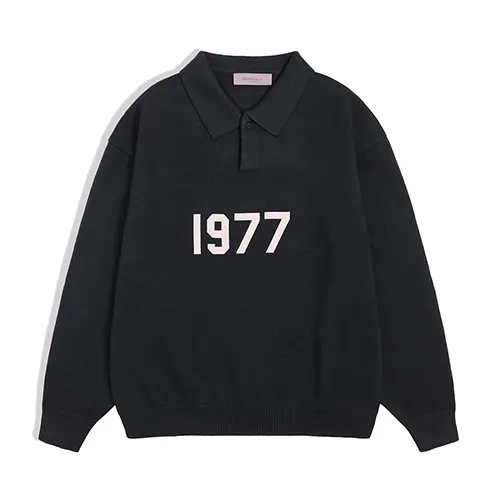 피어오브갓 남/여 에센셜 1977 로고 아플리케 니트 폴로 아이언 22090373 명품 | 명품하우스