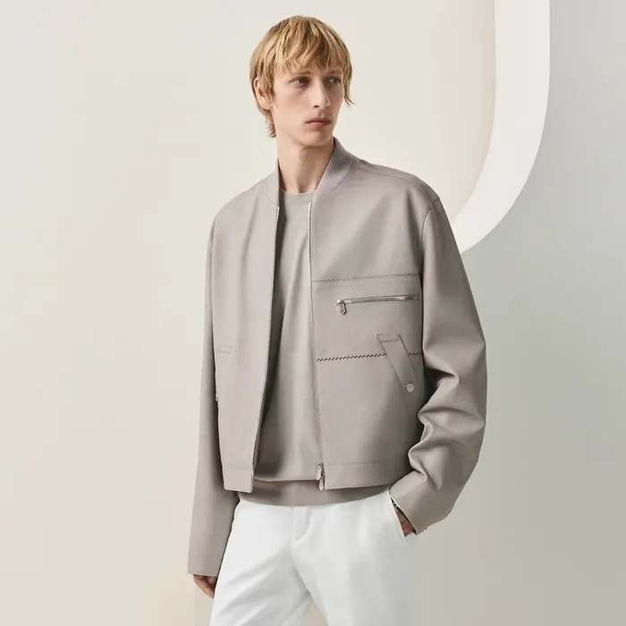 에르메스 Blouson droit « zig zag coloré » 램스킨 블루종 23090732 명품 | 명품하우스
