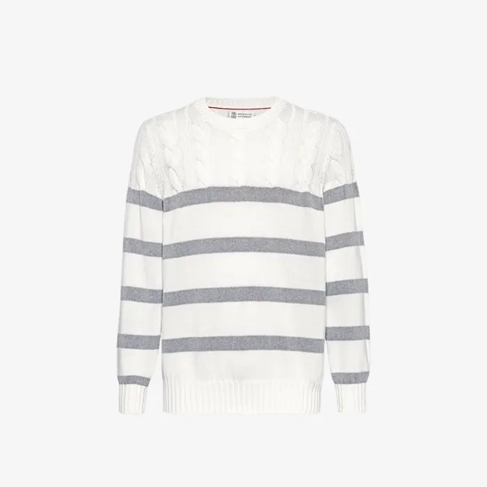 브루넬로 쿠치넬리 Striped Cotton Sweater Multicoloured 24031533 명품 | 명품하우스