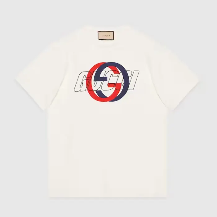 구찌 코튼 저지 프린트 티셔츠 Cotton jersey printed T shirt 771758 XJF7C 9095 명품 | 명품하우스