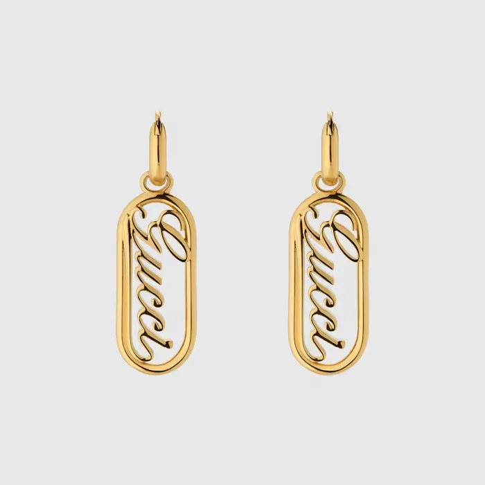 구찌 Hoop earrings with Gucci script 796874 I4600 8005 명품 | 명품하우스