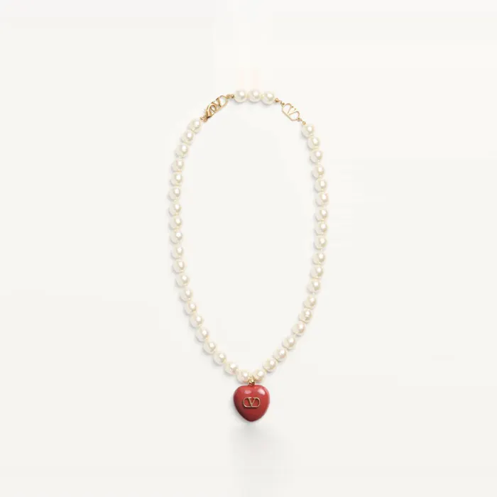 발렌티노 COEUR ROYAL NECKLACE IN METAL, ENAMEL AND BEADS 6W2J0Y70LTD R5P 명품 | 명품하우스