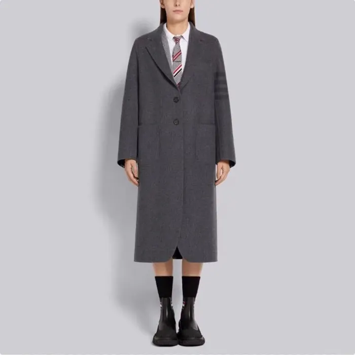 톰브라운 Medium Grey Double Face Melton Engineered 4 Bar Unconstructed Elongated Sack Over 명품 | 명품하우스