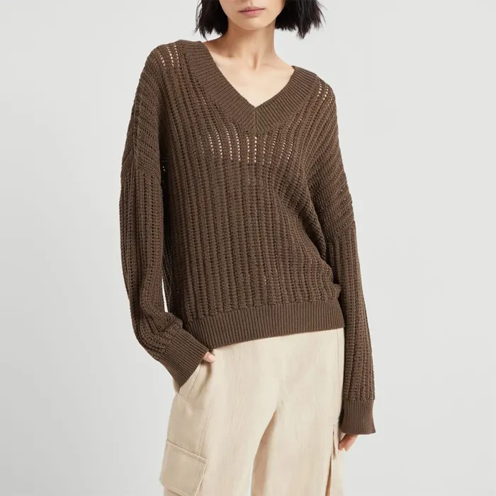 브루넬로 쿠치넬리 Cotton openwork rib sweater with monili 251MSB581812 명품 | 명품하우스
