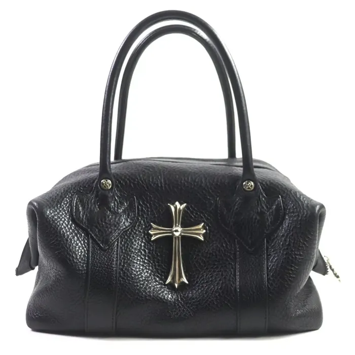 크롬하츠 Monica Leather Large Cross Dagger Zip Handbag Black rera 명품 | 명품하우스