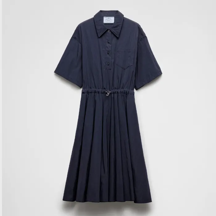 프라다 Short sleeved technical pongé dress 230731 16NA F0008 S OOO 명품 | 명품하우스