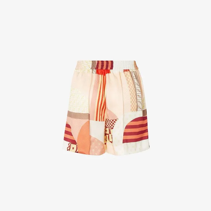펜디 Silk shorts with pink patchwork print Shorts FR6643AUQMF1SAW 명품 | 명품하우스