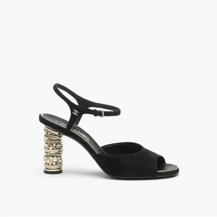 샤넬 샌들 2Colors Sandals Suede Kidskin, Imitation Pearls, Strass & Metal Ref. G46097 명품 | 명품하우스