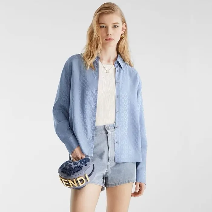 펜디 Blue silk FF jacquard shirt FS8272AUQGF1T69 명품 | 명품하우스