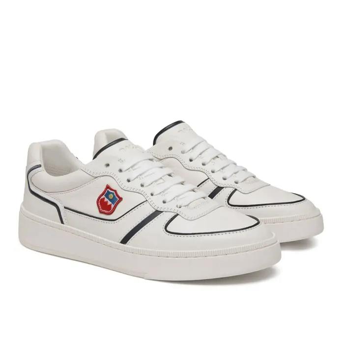 발리 Raise Sneaker in White and Navy Blue Leather 761346633187 명품 | 명품하우스
