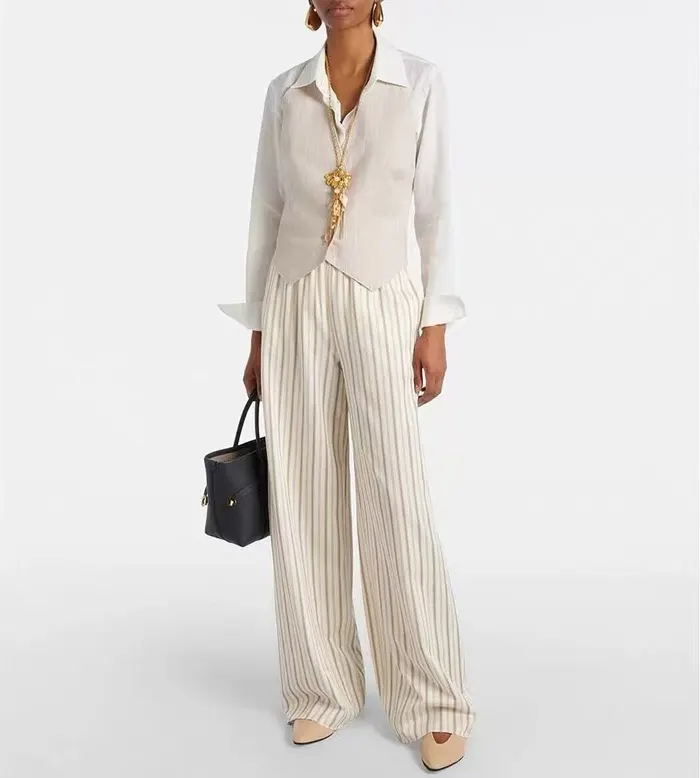 막스마라 Sauro pinstripe waistcoat / POPOLI Pinstriped linen trousers 세트 명품 | 명품하우스