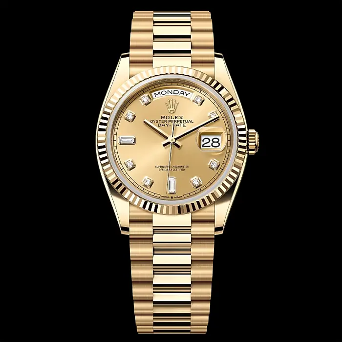 롤렉스 Day Date 36 오이스터, 36mm, 옐로우 골드 레퍼런스 128238 명품 | 명품하우스