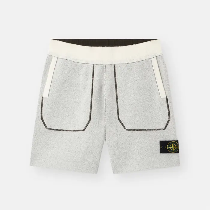 스톤 아일랜드 5200003 DOUBLE FACE IN COTTON AND NYLON 포켓 디테일 컴포트 핏 니트 쇼츠 명품 | 명품하우스