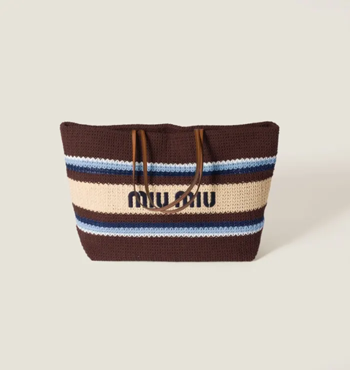 미우미우 Raffia effect woven tote bag 5BG248 2DO3 F04EM V OR1 명품 | 명품하우스