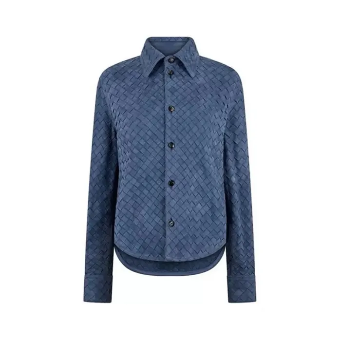 보테가 베네타 Intrecciato Weave Long Sleeve Leather Shirt 614342 명품 | 명품하우스