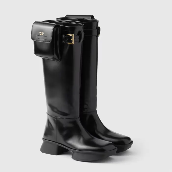 프라다 Brushed leather boots with pouch TP559652632 명품 | 명품하우스
